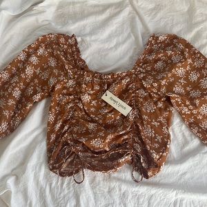 Speed Limit Ruched Floral Print Top